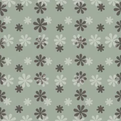 Raamstickers Seamless diaper pattern composed of floral. Blak and white  small flowers are used as elements, suitable for background and wrapping paper design.  © MAIOFANG