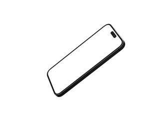 3d smartphone with blank screen isolated