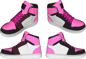 pink shoes isolated on white