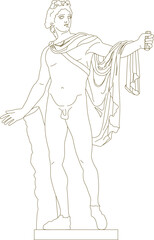 Roman prince standing erotic sketch