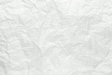 Crumpled white paper, top view.