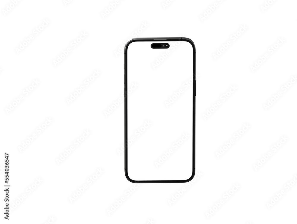 Poster 3d smartphone with blank screen isolated