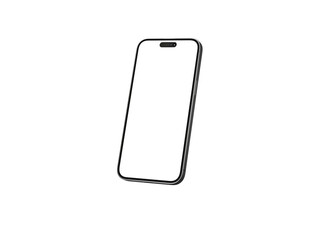 3d smartphone with blank screen isolated