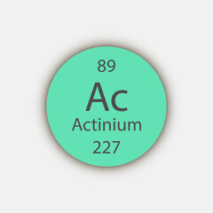 Actinium symbol. Chemical element of the periodic table. Vector illustration.