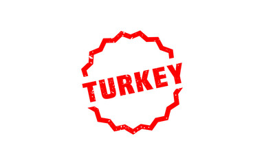 TURKEY rubber stamp with grunge style on white background