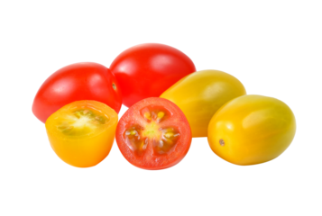 red and yellow tomatoes on  transparent png