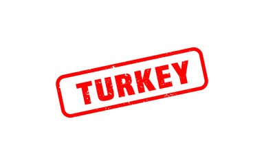 TURKEY rubber stamp with grunge style on white background