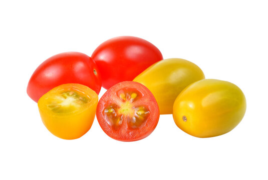 red and yellow tomatoes on  transparent png