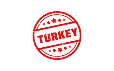 TURKEY rubber stamp with grunge style on white background