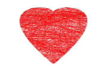 Red Heart illustration in wicker style