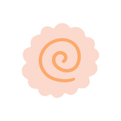 Narutomaki or kamaboko surimi icon simple. Vector cartoon flat doodle illustration isolated on white background.