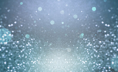Abstract of Bright and sparkling bokeh background. silver and diamond dust bokeh - blurred lighting from glitter texture. Luxury design background.