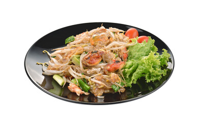 fried mussel with egg in black plate on transparent png