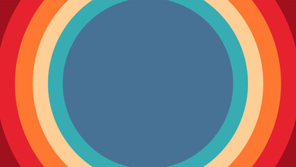 Obraz premium Abstract 1970's 1980's 1960's background with circles element and retro colors. Design in futuristic retro style with colorful circle. Vector funky illustration.