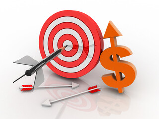 3d rendering Dollar symbol target