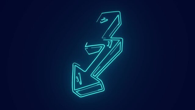 downward arrow inflation and economy crisis animation
