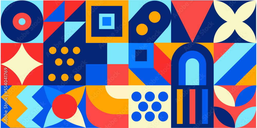 Aufkleber abstract geometric pattern background in trendy style. mosaic shape for banner, poster, print, and o