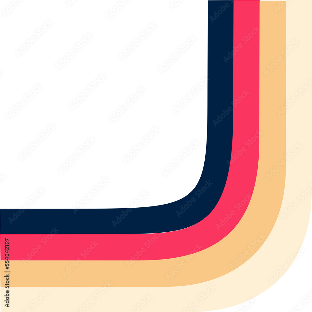 Aufkleber retro line in geometric shape design