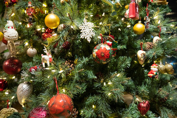 Decorated Christmas Tree Photo, Nisantasi Sisli, Istanbul Turkey 