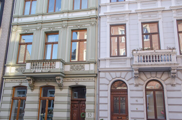 Aachen December 2022: beautiful house facade in the city center