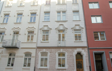 Fototapeta na wymiar Aachen December 2022: beautiful house facade in the city center