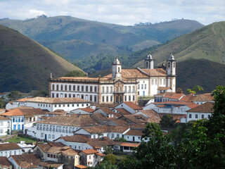 Fototapeta na wymiar Ouro Preto is a colonial city in the Serra do Espinhaço, in the east of Brazil. It is known for its baroque architecture