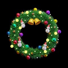 Christmas wreath. 3D rendering