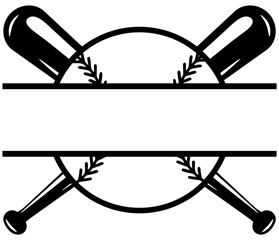 Baseball Team Split Monogram Vector Logo, Team Name