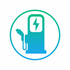 Electric Vehicle Car Charge Station Logo Design