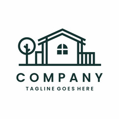 Simple Line House Logo Design