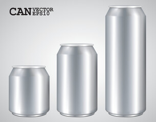 Aluminum cans, Realistic vector
