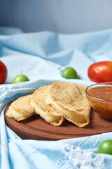 Authentic Mexican quesadillas made with corn tortillas filled with cheese.