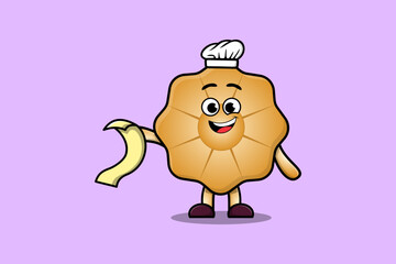 Cute Cartoon chef Cookies mascot character cute style design illustration