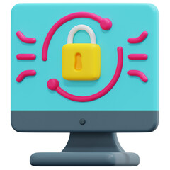 ransomware 3d render icon illustration