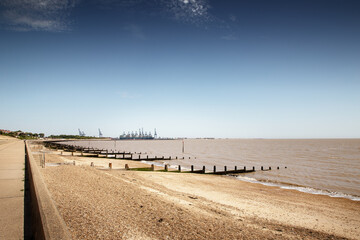 View of Dovercourt Beach in Essex England