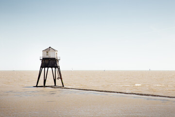 Victorian lighthouse in the sea at Dovercourt