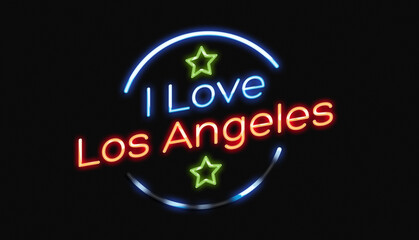 Fototapeta na wymiar I Love Los Angeles neon sign