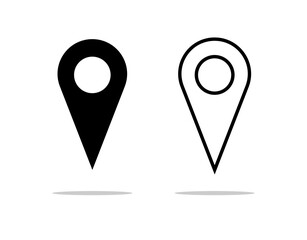 Pin icon set for location. Concept for pushpin map with destination isolated on white background