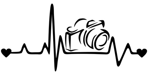 Heartbeat Photography Vector Design