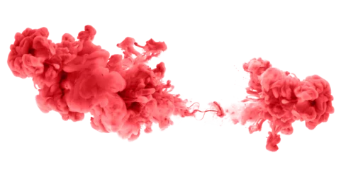 Foto op Aluminium Ink red color smoke blot on Png transparent Abstract background. © Liliia