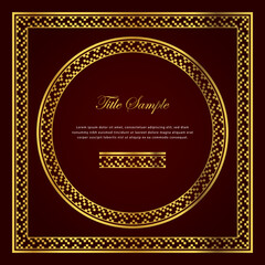 Luxury golden square and round frame set geometry pixel