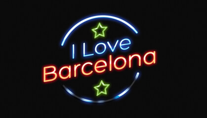 I Love Barcelona neon sign