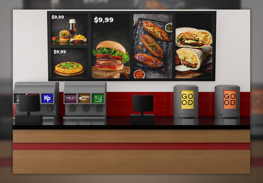 Display Fast Food Mockup