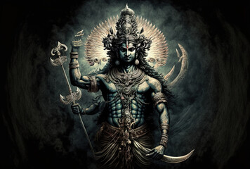 The God of Preservation is Lord Vishnu. Generative AI - obrazy, fototapety, plakaty