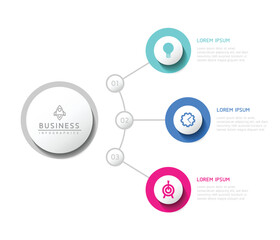 Fototapeta na wymiar Circular Connection Steps business Infographic Template with 3 Element