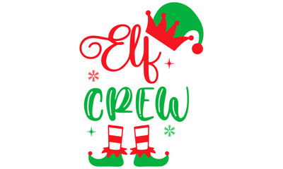 Elf Crew SVG, Elf Svg, Funny Christmas Svg, Christmas Svg, Elf Hat Svg, Elf Squad Svg, Santa Svg, Elf Cut File, Elf Printable, Svg files for cricut
