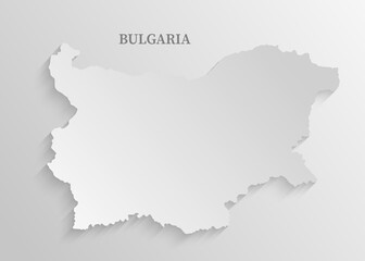 Minimal white map Bulgaria template Europe country
