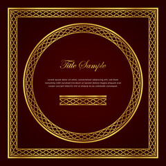 Luxury golden square and round frame set