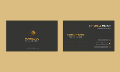 Black and modern creative business card template .Luxury and elegant dark black business card design .Clean professional business card template.