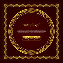 Luxury golden square and round frame set